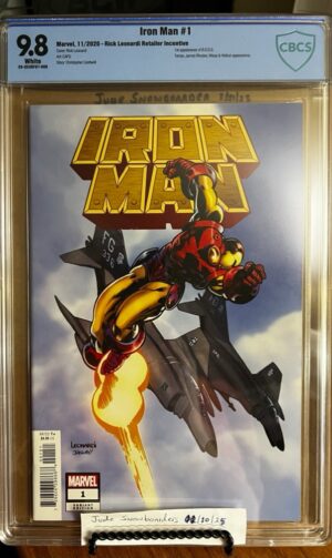 Iron Man #1 9.8 CBCS (Vol 6) KEY: 1:100 Incentive RICK LEONARDI cover!