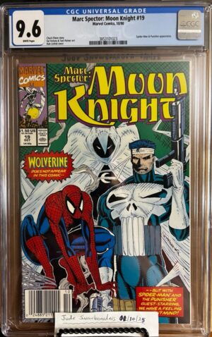 Marc Spector: Moon Knight #19 9.6 CGC Rob Liefeld: Punisher & Spider-man app!