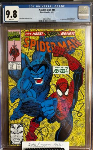 Spider-Man #15 9.8 CGC KEY: 1st Erik Larsen on Spider-Man title after McFarlane left