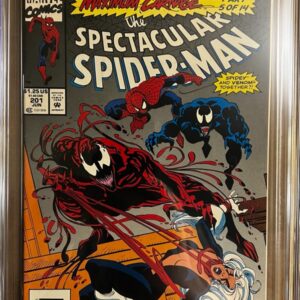 Spectacular Spider-Man #201 9.8 CGC Newsstand KEY: 1993 Newsstand; Carnage, Venom and Black Cat cover!