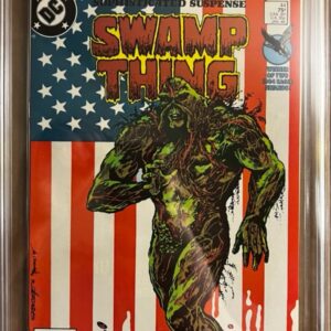 Swamp Thing #44 9.8 CBCS KEY: USA Flag Cover, Batman & John Constantine app.!!