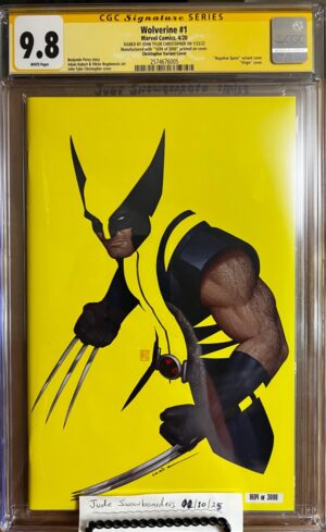 Wolverine #1 9.8 (Vol 7) CGC SS Signed by John Tyler Christopher! JTC C2E2 Negative