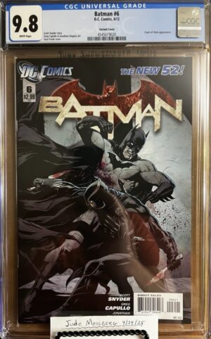 Batman #6 9.8 CGC Gary Frank Variant Cover KEY: 1:25 Variant, 1st full team app of The Court of Owls