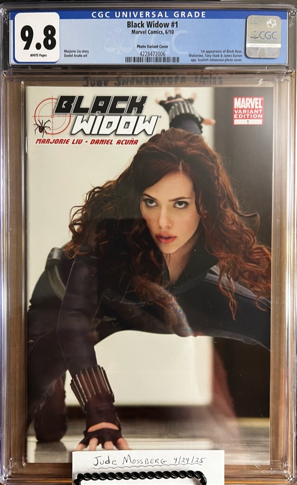 Black Widow #1 9.8 CGC Movie Variant (Vol 5) KEY: Photo Cover of Scarlett Johansson!