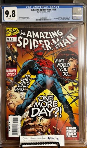 Amazing Spider-Man #544 9.8 CGC KEY: Begins the four-part 'One More Day' arc, Quesada Var