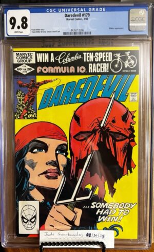Daredevil #179 9.8 CGC KEY: Cover art by Frank Miller featuring Elektra!