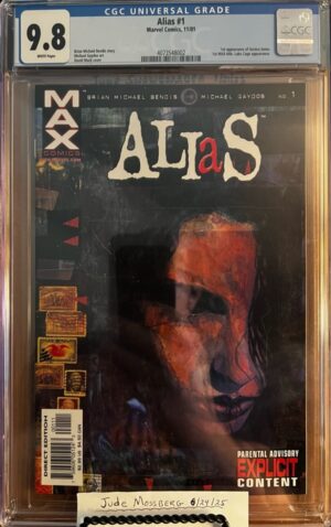 Alias #1 9.8 CGC KEY: 1st app of Jessica Jones!