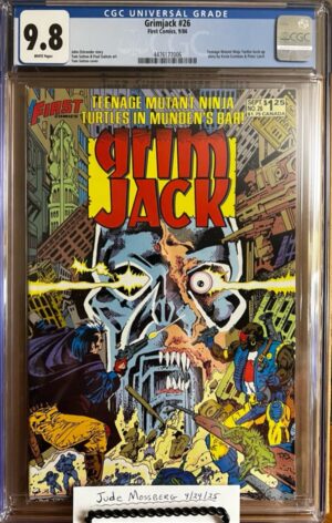 Grimjack #26 9.8 CGC KEY: 1st Crossover by TMNT, color story by Kevin Eastman & Peter Laird