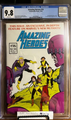 Amazing Heroes #16 9.8 CGC KEY: Preview of the New Mutants, predates Marvel Graphic Novel #4!!
