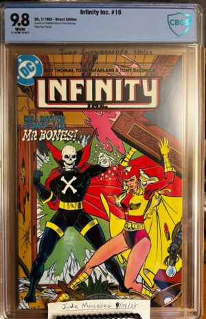 Infinity Inc. #16 9.8 CGC KEY: Todd McFarlane Cover Artist! 1985 Spawn prototype!!!