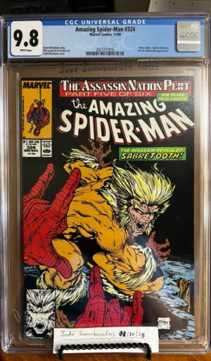 Amazing Spider-Man #323 9.8 CGC KEY: Cover art by Todd McFarlane featuring Sabretooth