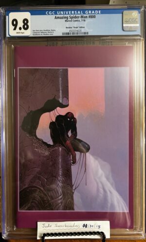 Amazing Spider-Man #800 9.8 CGC Moebius "Virgin" Variant 1:100. KEY: 1st full app of Normie Osborn as Goblin Childe