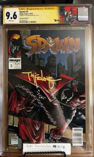 Spawn #5 NEWSSTAND 9.6 CGC SS Signed by Todd McFarlane! KEY: 1st app of Sherlee Johnson!