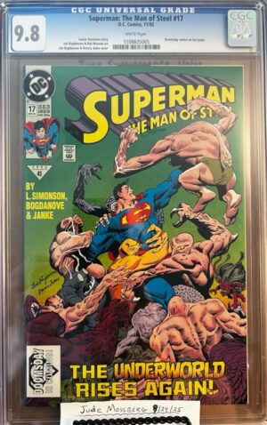 Superman: The Man of Steel #17 9.8 CGC 1st Print KEY: 1st cameo app of Doomsday