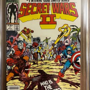 Secret Wars II #1 NEWSSTAND 9.8 CGC KEY: 1st app. Thundersword (Stewart Cadwall), 4th cameo app. The Beyonder (disguised as a robot)