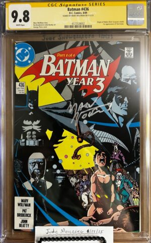Batman #436 9.8 CGC SS Signed by Marv Wolman. KEY: 1st app of Tim Drake, later becomes Robin