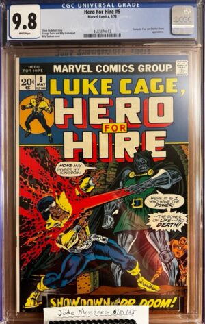 Hero For Hire #9 9.8 CGC KEY: Classic story where Luke Cage storms Doctor Doom's castle