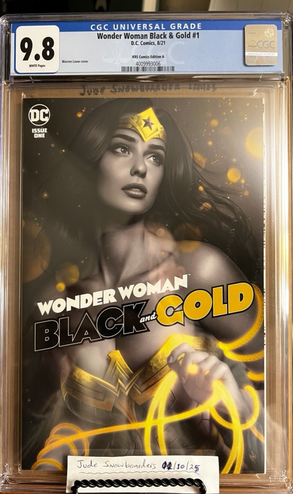 Wonder Woman: Black and Gold #1 9.8 CGC Warren Louw KRS Comics TD Variant. KEY: 1st app of Berchta!