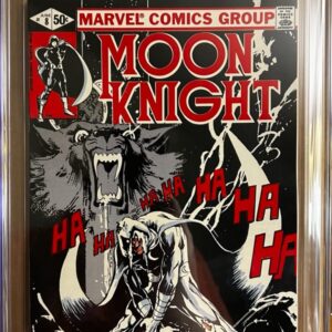 Moon Knight #8 9.8 CGC KEY: Cover art by Bill Sienkiewicz! HTF Black Cover!