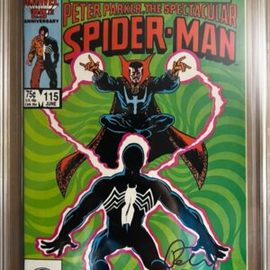 Spectacular Spider-Man #115 9.8 CBCS SS Signed by Peter David. KEY:  3rd cameo of the Foreigner!