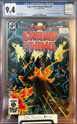 Swamp Thing #20 9.4 CGC KEY: 1st written work on Swamp Thing by Alan Moore