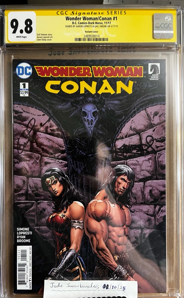 Wonder Woman/Conan #1 9.8 CGC SS 2X Signed by Gail Simone & Aaron Lopresti!!