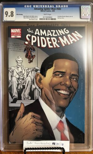 Amazing Spider-Man #583 9.8 CGC 5th print KEY: Obama on Cover!