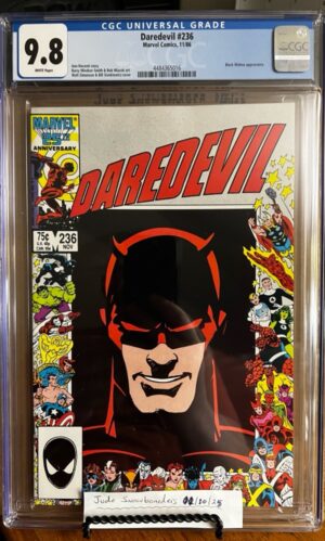 Daredevil #236 9.8 CGC KEY: Specialty border Marvel's 25th Anniversary!