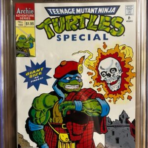 Teenage Mutant Ninja Turtles Giant Size Special #6 NEWSSTAND 9.8 CGC. KEY: Skull Cover/Scarce distribution