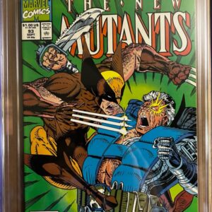 New Mutants #93 9.8 CGC KEY: Early Liefeld/McFarlane colab, 1st meeting/battle of Cable & Wolverine