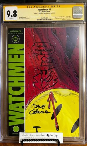 Watchmen #1 9.8 CGC SS Signed and Sketched by Dave Gibbons! HOT!!!