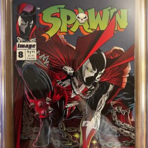 Spawn #8 NEWSSTAND 9.0 CGC KEY: 1st app of Vindicator, Origin of Hell