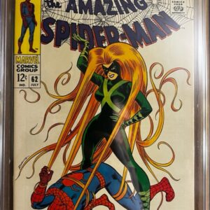 ASM #62 9.6 CGC Green Qualified. KEY: Classic cover art by John Romita Sr. featuring Medusa